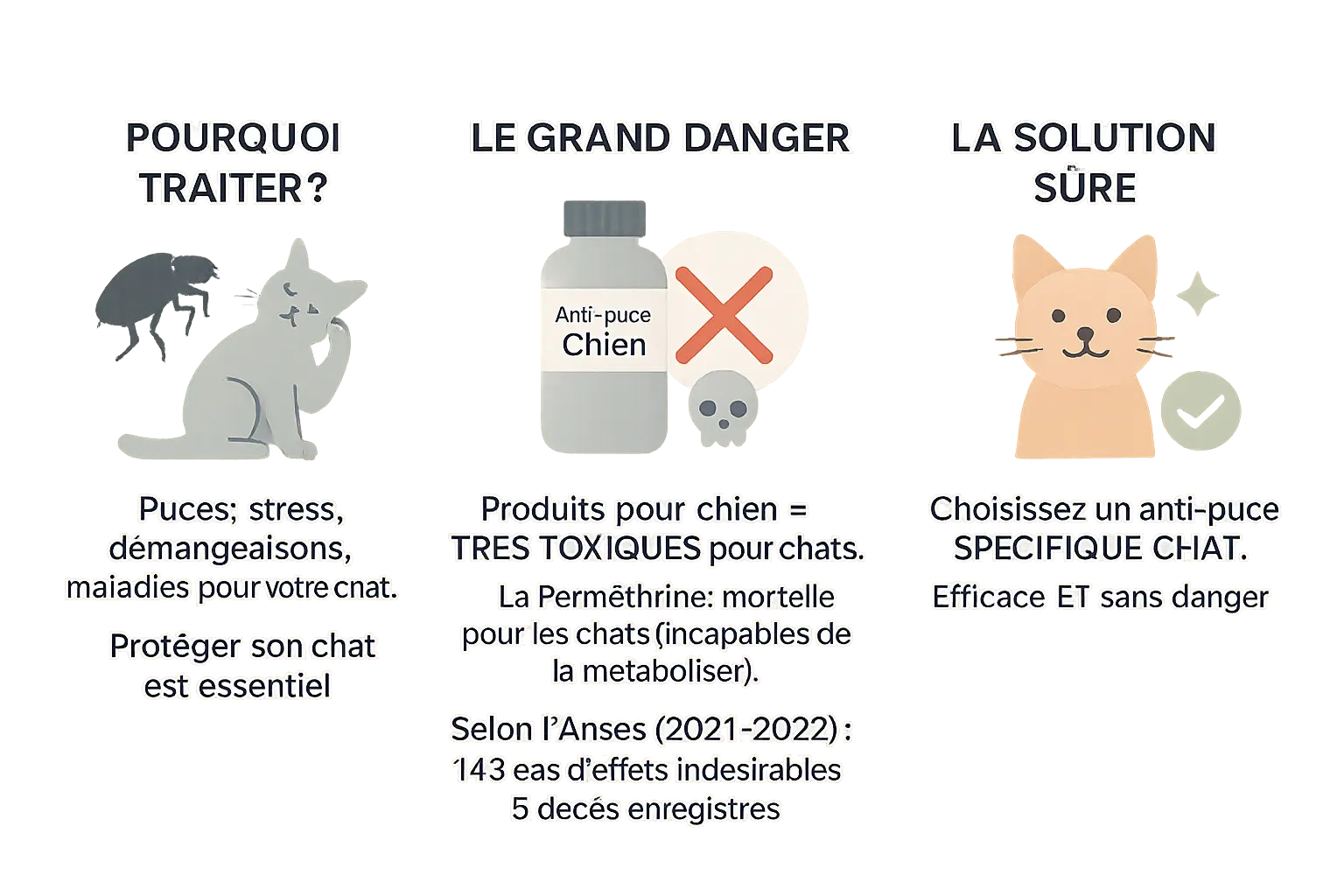 Danger des traitements anti-puces pour chats