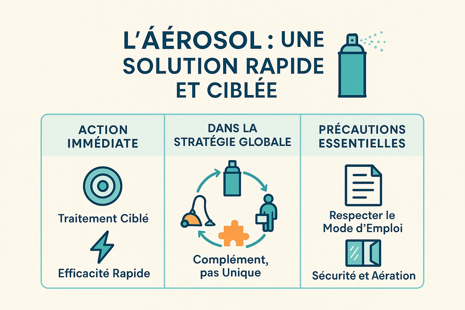 Aérosol anti-punaises de lit en action