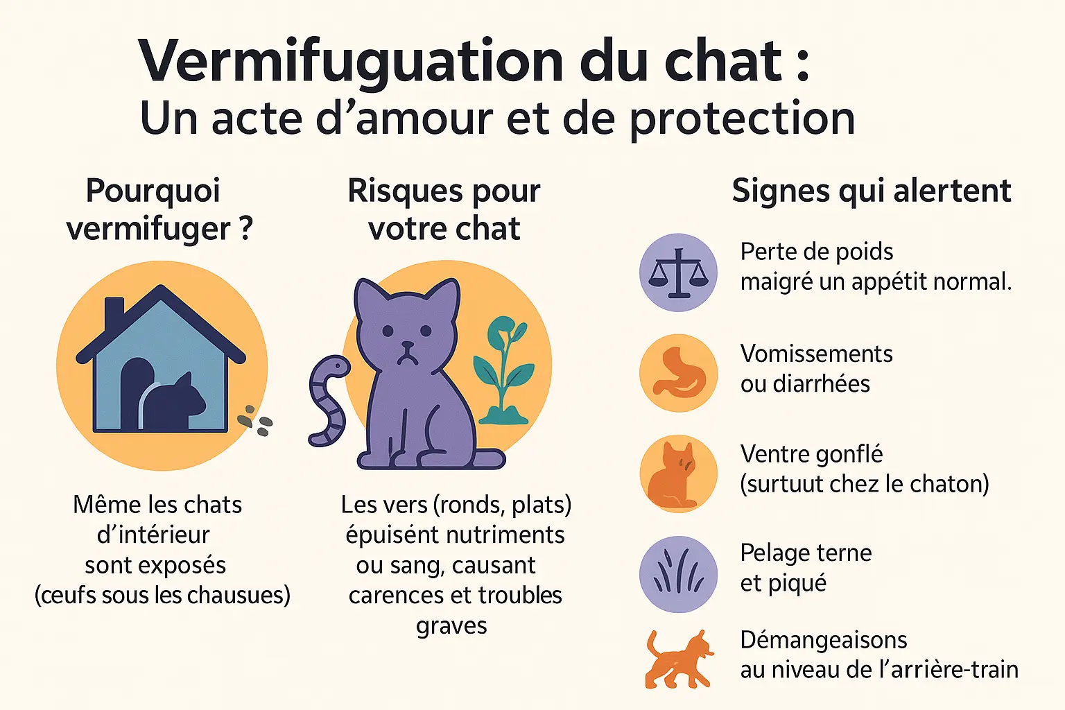 Illustration d'un chaton en bonne santé grâce à une vermifugation régulière