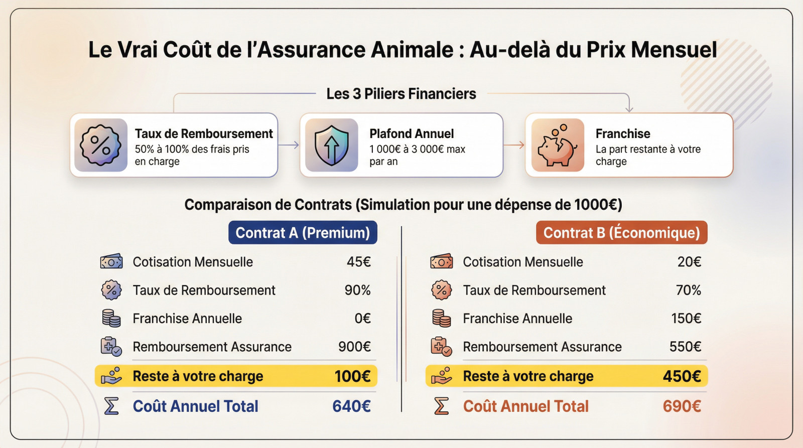 <strong>Comparaison des coûts réels d&rsquo;une assurance animale : mensualités vs remboursement effectif</strong> » />
</p>
<h2 id=